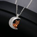 Crystal Moon Pendant Necklace Zircon Pet Dog Choker for Women Jewelry Gift