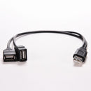 1 USB 2.0 A Male To 2 Dual Female Jack Y Splitter Hub Power Cord Adapter  gt Dz