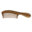 Natural Green Sandalwood Wooden Comb Massage Hair Care Wood Comb Antistatic Wide