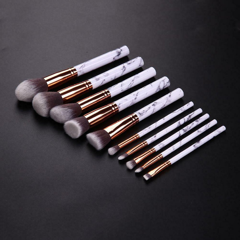 10pcs Marbling Makeup Brushes Set Powder Foundation Eyeshadow Cosmetic Tool A