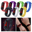 LED Digital Watch Touch Screen Silicone Smart Wristwatch Bracelet Black
