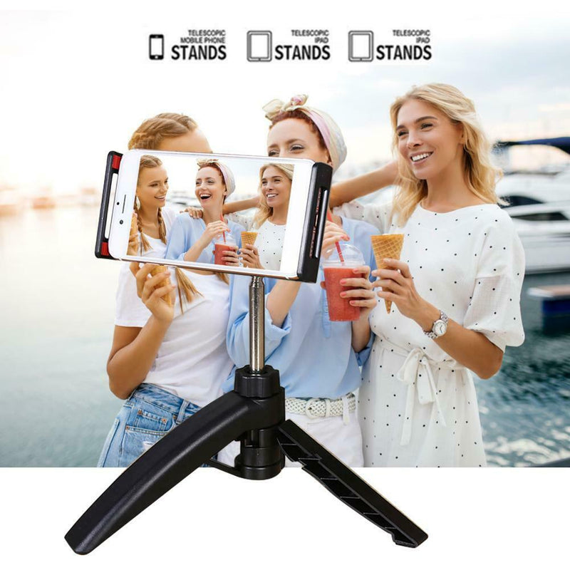 XS-7 Portable Desktop Anti-Shake Foldable Handheld Tripod Phone Tablet Clip