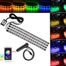 4x 12LED RGB Car Interior LED Strip Lights Atmosphere Neon Music Lamp zxc