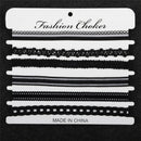 6X Women Elegant Charm Necklace Set Lace Hollow Black Clavicle Choker Jewelry Nw