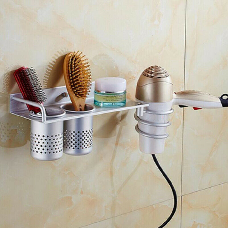 Hair Dryer Storage Rack Holder Wall Mounted Comb Stand bathroom/bedroom UseBX