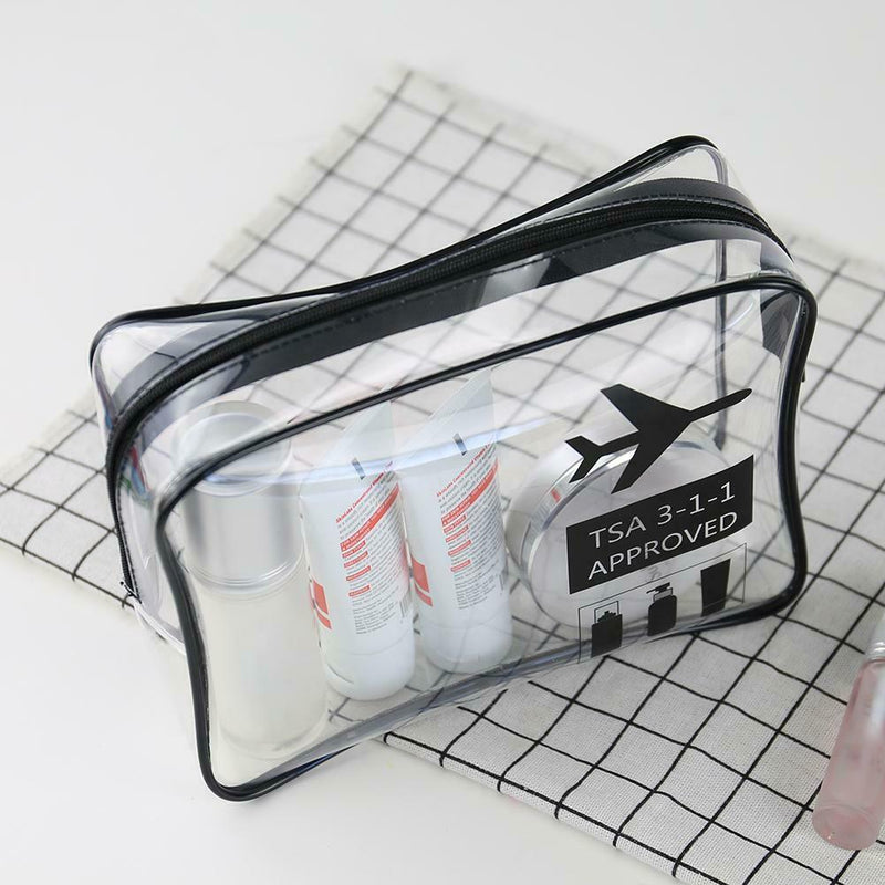Unisex TPU Transparent Waterproof Cosmetic Bag Travel Makeup Organizer Case A
