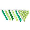 3.2m Green White Fabric Triangle Flags Banners Decor Bunting Pennant