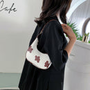Flower Pattern PU Leather Shoulder Bag Women Chain Hobos Tote Handbag (L)