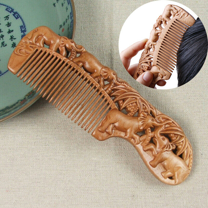 1X Wooden Comb Fine Tooth Handmade Hair Comb Anti Static Comb Hair Styling To Ew