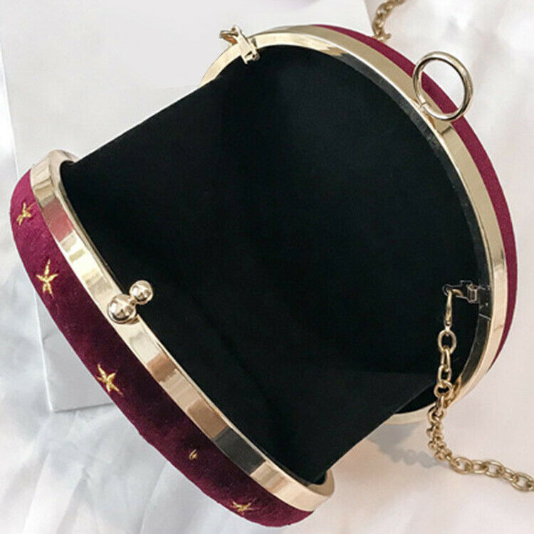 Starry Sky Circular Fashion Suede Shoulder Bag Chain Belt Women'S Crossbody D1R3