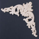 20*20cm Rubber Wood Oak Carved Corner Onlay Applique Cabinet Unpainted