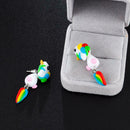 Colorful Cartoon Horse Dangles Earrings Cute Pony Ear Drop Women Jewelry