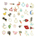 60Pcs/Set Enamel Mixed Animal Fruit Charms Pendant DIY Necklace Jewelry Maki-OZ