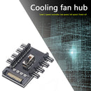 Splitter Cooling Fan Hub PC SATA 1 to 8 3Pin 12V Power Socket PCB Adapter  A