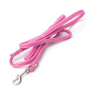 Rose-Red leather leash for small dog cat pet 1cmX120cm