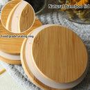 Glass Storage Jar, with Airtight Seal Bamboo Lid, 7.9 x 3.94 in ,Set of 2, 1E8R9