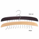 Wooden Necktie Tie Hanger Rack Scarf Organizer Holder with 24 Hooks for Hom W7R1