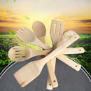 6pcs Bamboo Kitchen Tools Spoons Spatula Wooden Cooking Mixing Utensils Tool