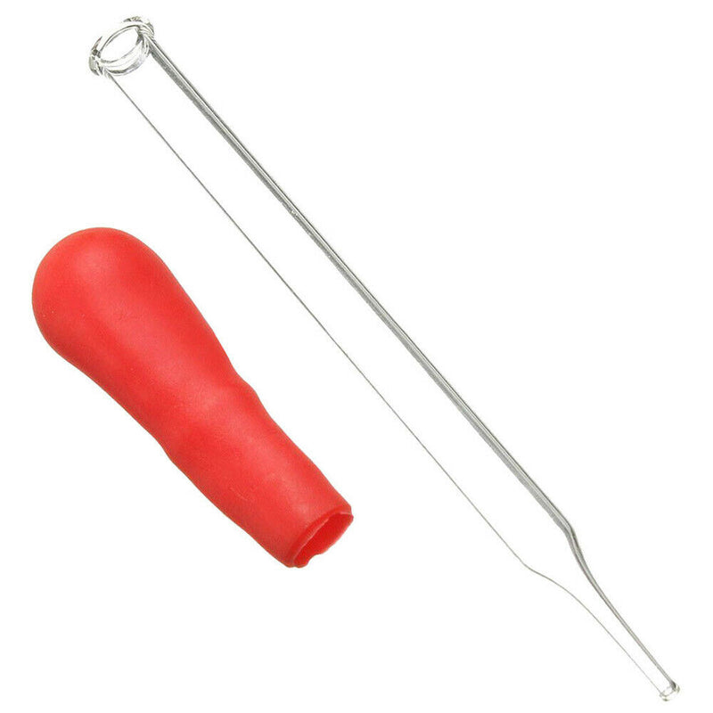 10* 12cm Glass Pipette Laboratory Medicine Dropper Red Rubber Head Pipet