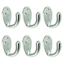 6Pcs Cloth Coat Towel Hangers Door Wall Kitchen Bedroom Bathroom Hooks