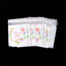 100X Thank You Flower Self Adhesive DIY Cookie Christmas Gift Bags 10cm*10cm FT