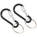 Tents Blocking Aluminum Alloy Snap Hook Ring Key Ring Black 2 Pcs J3L4