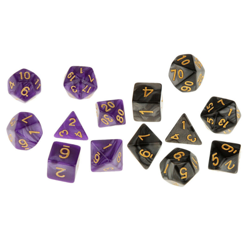 14x Acrylic 16mm Polyhedral Dices Set For D&D Table