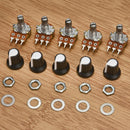 5Pcs 10K OHM Terminal Linear Taper Rotary Resistor Potentiometer & Knobs 15mm