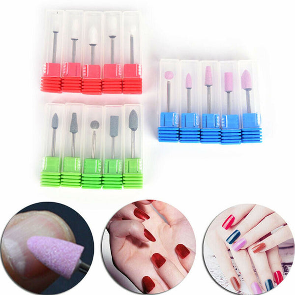 1 set 5pcs Quartz Nail Drill Kits Nail Drill Head Electric Nail Art Manicur X6C7