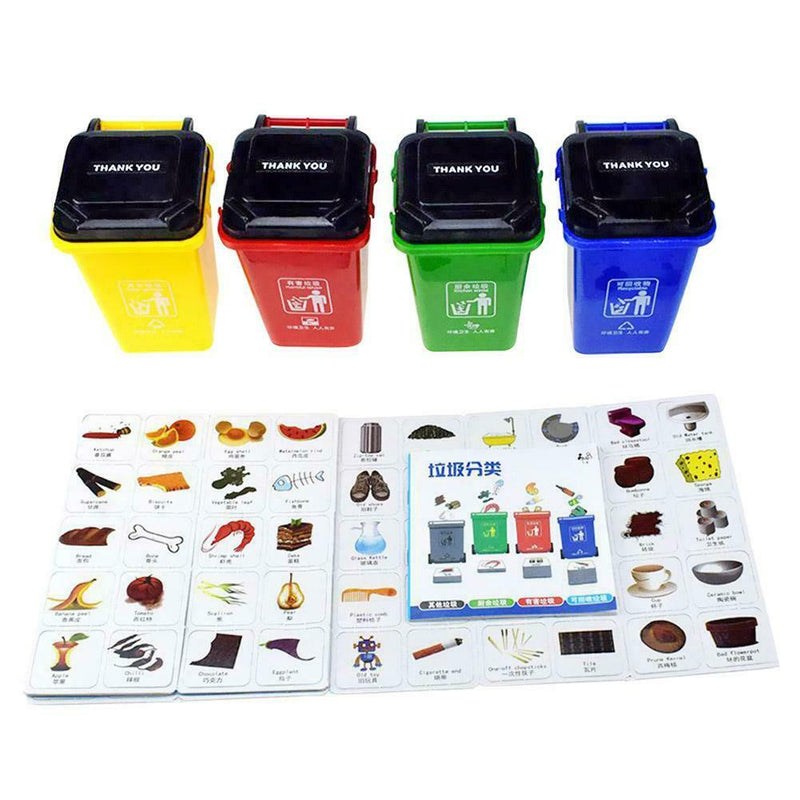 1 Set Mini Trash Cans Storage Garbage Sorting Game Prop Puzzle Toys for Kid