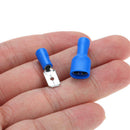 100pcs Blue 22-16AWG Insulated Type Piggy Back Splice Crimp Wire Terminal DJF