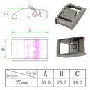 Stainless Steel 316 Cam Flap Buckles Press Cam Buckles Tie Down Buckle for 1''