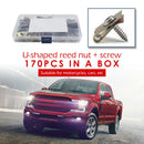85pcs Assorted Car Door Trim Panel Fastener Clip U Nuts + 85pcs Screws