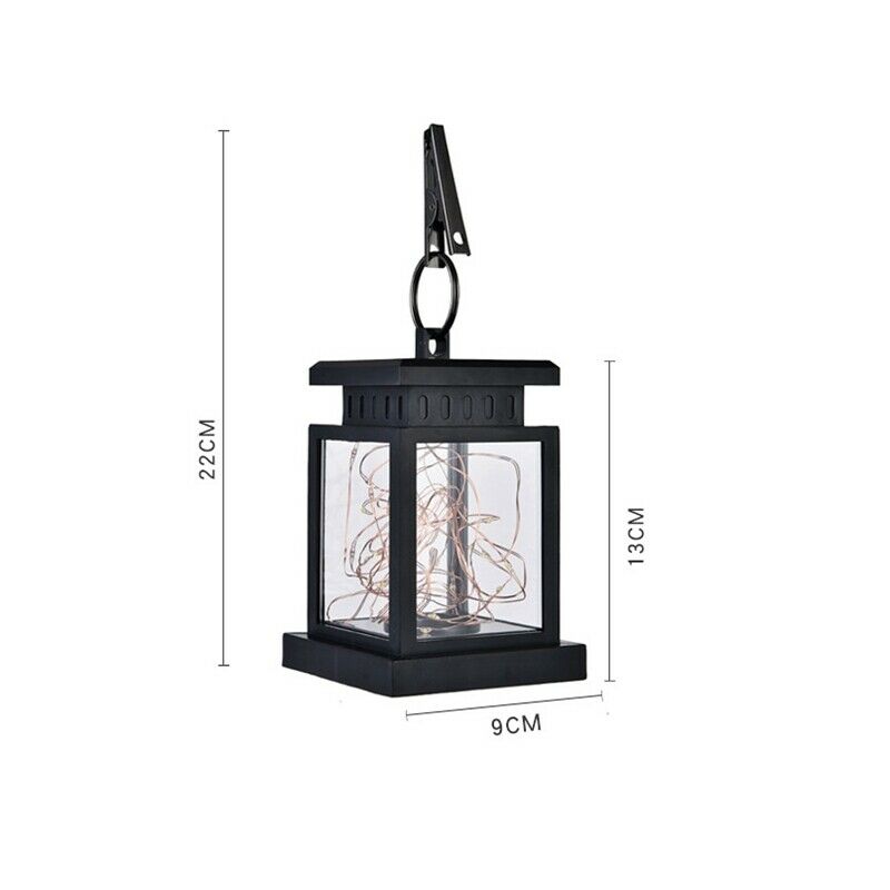 Outdoor Garden Solar Powered Hanging LED String Lights Flickering Candle La