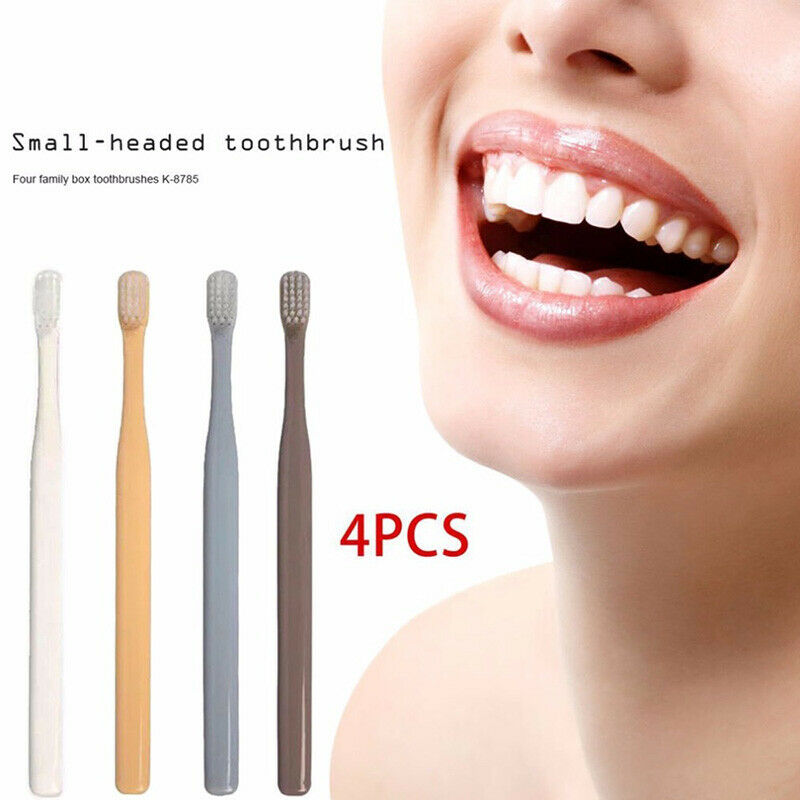 4PCS Soft Bristle Small Head Toothbrush Travel Brush Tooth Care Oral Hygien `US