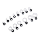 14pcs Telescopic Fishing Rod Guides Tips Repair Kit Line Rings Eyes Set, 14