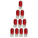 10Pcs Red T10 501 W5W Wedge Interior Car Side Light Bulb Dashboard Dash Capless