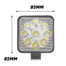 Offroad LED Work Light Bar Mini 27W Square Waterproof Spot Beam Driving Fog Lamp