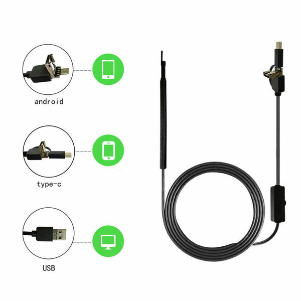 3-in-1 ear cleaning USB 5.5 mm endoscope visual ear spoon  with 6 LED  UBI