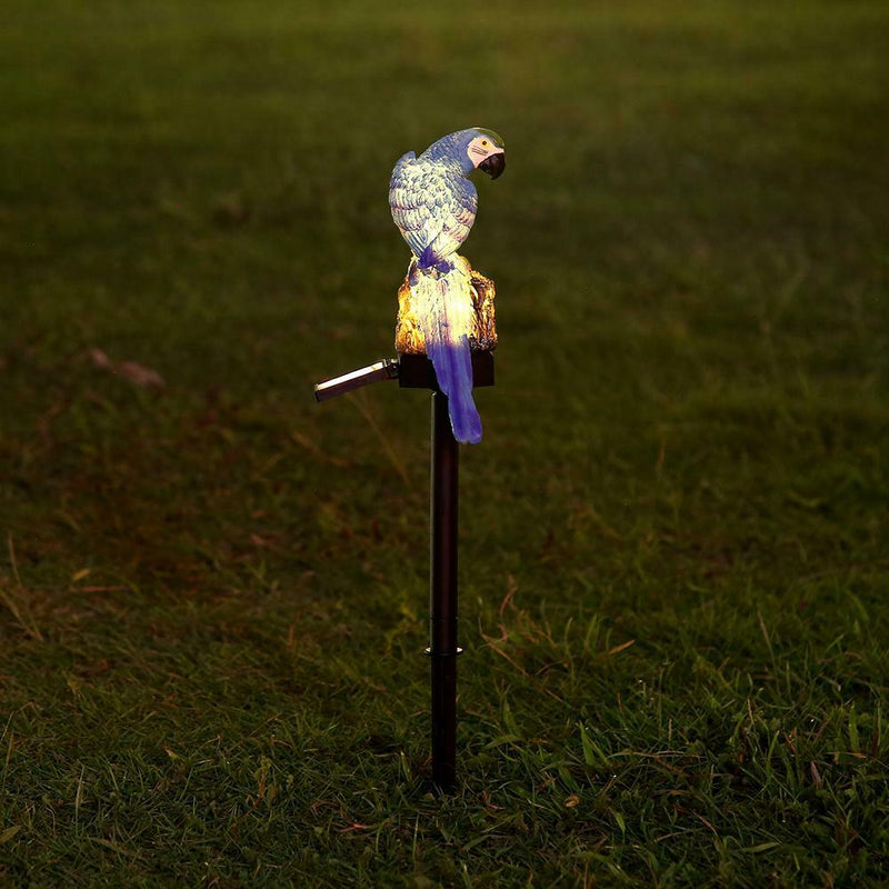 Solar Power LED Parrot Lawn Light Waterproof Garden Landscape Lamp (Blue)