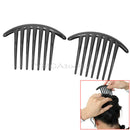 2 pcs Womens Girls Black Plastic Side Clip Hair Comb Slide Headwear Accessory