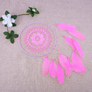 Pink Handmade Lace Dream Catcher Feather Bead Hanging Decoration Ornament