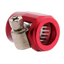 2X Fuel Oil Water Pipe AN6 Hose End Finisher Clip Clamp OD 19mm & 12mm Red