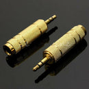 2Pcs 3.5mm Male to 6.5mm Female Plug Stereo Audio Adapter Converter Headphone