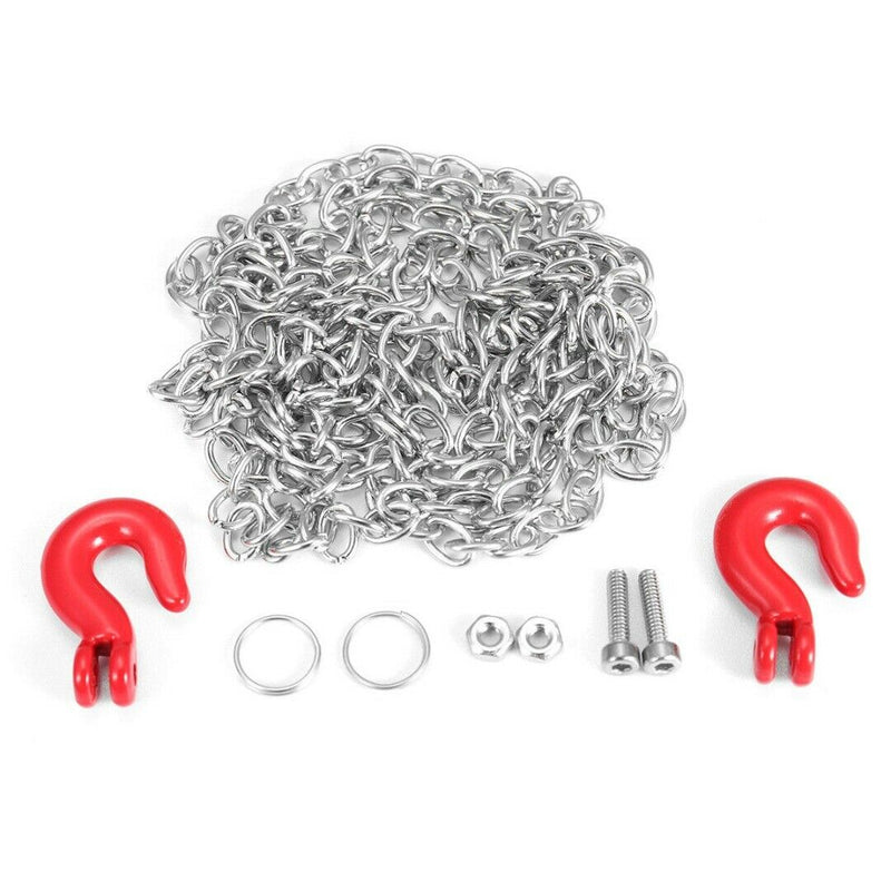 Metal Trailer Hook Chain FR WPL B14 B-16 B-24 C14 RC Military Truck Car Part