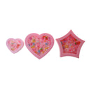 12Pcs Assorted Plastic Rings with Pink Heart Box Kids Girl Jewelry Present