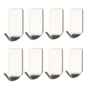 8 pieces Stainless Steel Self-adhesive Sticky Hooks Wall Storage Hanger