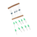 20Pcs Green LED Light 5MM 220 Ohm Resistor for  Raspberry Pi MCU