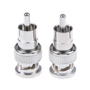 2Pc BNC male to RCA male coax connector adapter cable coupler for cctv camera FT
