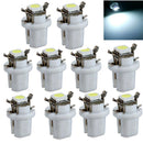 10pcs x T5 B8.5D 5050 1SMD LED Bulbs Dashboard Gauge Side Light DC12V Car